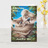 Koalas Birthday Card Karte (Gelbe Blume)