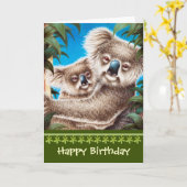 Koalas Birthday Card Karte (Gelbe Blume)