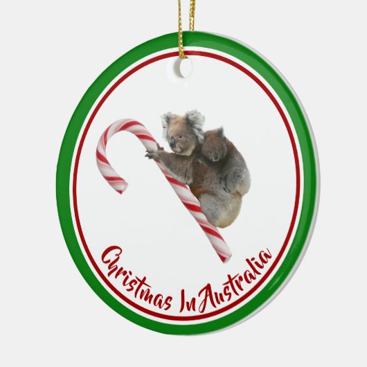 Koalas Candy Cane Down Under Keramik Ornament (Links)