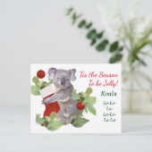 Koalas Christmas Postcard Postkarte (Stehend Vorderseite)