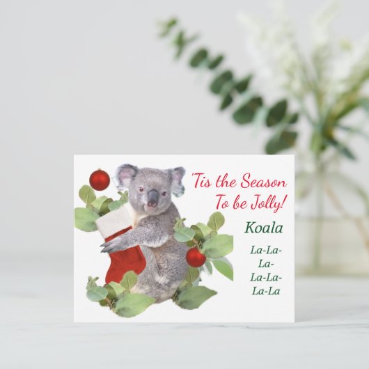 Koalas Christmas Postcard Postkarte (Stehend Vorderseite)