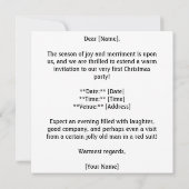 Koalas erste Weihnachtskugel, Brauch Einladung (Rückseite)