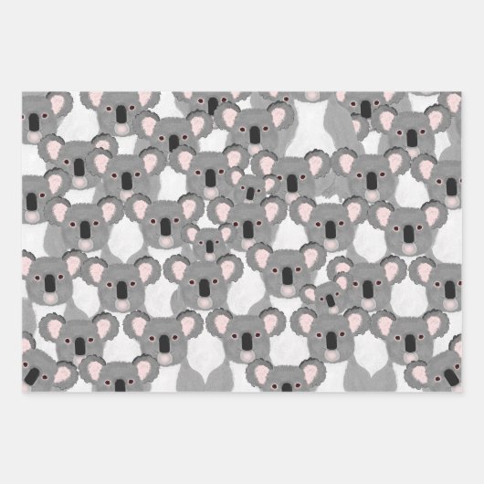Koalas Geschenkpapier Flachblatt-Set aus 3 Set (Vorderseite)
