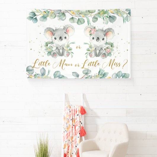 Koalas Greenery Gender Reveal Hintergrund Mann ode Banner (InSitu)