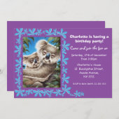 Koalas Kindergeburtstag Party Einladung (Vorne/Hinten)