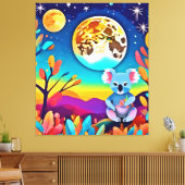 Koalas mondlische Nacht Leinwanddruck (Insitu (Wohnzimmer))