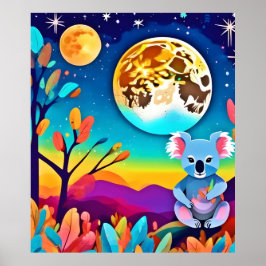 Koalas mondlische Nacht Poster