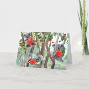 Koalas Valentinstag Party Grußkarte Feiertagskarte