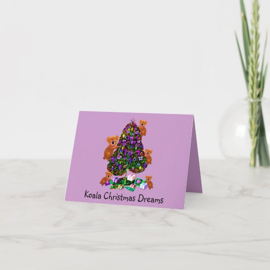 Koalas Weihnachtsmorgen Grußkarten Feiertagskarte (Vorderseite)