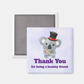 Koalaty Friend Pun Niedlich Koala in Top Hat Magnet (Vorderseite/Rückseite)