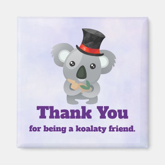 Koalaty Friend Pun Niedlich Koala in Top Hat Magnet (Vorne)