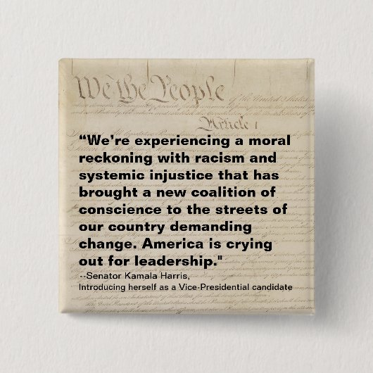 Koalition des Gewissens Wir Menschen Kamala Button (Vorderseite)