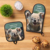 Koality Cooking hier Fun Küche Ofenhandschuh & Topflappen-Set (Oben Unten)