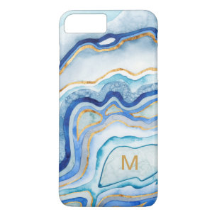 Kobalt-Achat II des Monogramm- Case-Mate iPhone Hülle