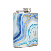 Kobalt-Achat II des Monogramm-| Flachmann (Rechts)