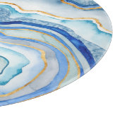 Kobalt-Achat II des Monogramm-| Schneidebrett (Ecke)