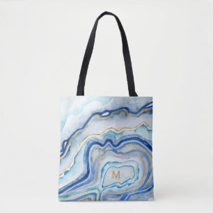 Kobalt-Achat II des Monogramm-  Tasche