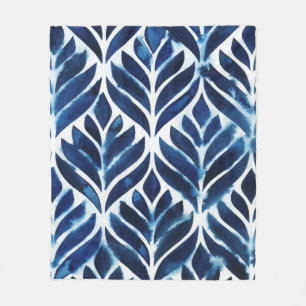 Kobalt-Aquarell deckt IV mit Ziegeln Fleecedecke