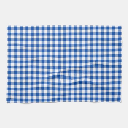 Kobalt-Blau-Gingham-Muster-Geschirrtücher Geschirrtuch (Horizontal)