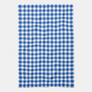 Kobalt-Blau-Gingham-Muster-Geschirrtücher Geschirrtuch