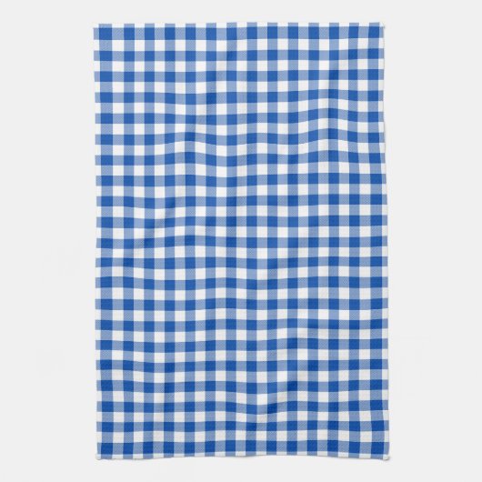 Kobalt-Blau-Gingham-Muster-Geschirrtücher Geschirrtuch (Vertikal)