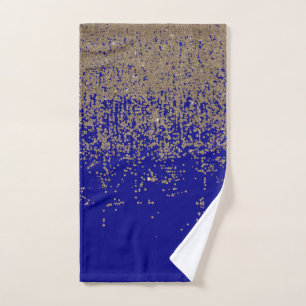 Kobalt-Blau-GoldGlitzer Ombre Steigung Handtuch