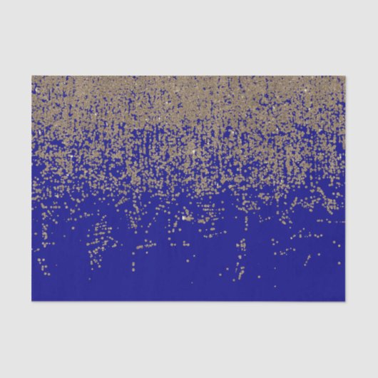 Kobalt-Blau-GoldGlitzer Ombre Steigung Seidenpapier (Vorderseite)