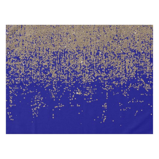 Kobalt-Blau-GoldGlitzer Ombre Steigung Tischdecke (Vorderseite (Horizontal))
