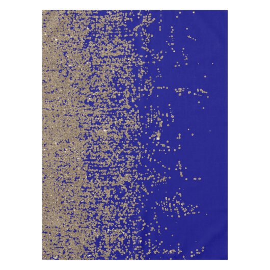 Kobalt-Blau-GoldGlitzer Ombre Steigung Tischdecke (Vorderseite)