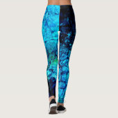 Kobalt-Blau-Meeresgrund-Wasser-Beschaffenheit Leggings (Rückseite)