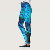 Kobalt-Blau-Meeresgrund-Wasser-Beschaffenheit Leggings (Links)