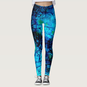 Kobalt-Blau-Meeresgrund-Wasser-Beschaffenheit Leggings