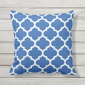 Kobalt-Blau Quatrefoil Muster-Kissen im Freien Kissen Für Draußen