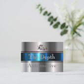 Kobalt-Blau u. silbernes w/Antique Auto des Stahl- Visitenkarte (Stehend Vorderseite)