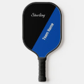 Kobalt Blau und Schwarz mit zwei Textbereichen Pickleball Schläger (Vorderseite)