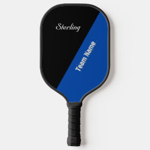 Kobalt Blau und Schwarz mit zwei Textbereichen Pickleball Schläger