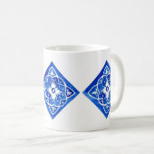 Kobalt Blau und Weiß Mittelmeer Tile Kaffeetasse (VorderseiteRechts)