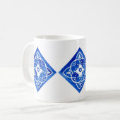 Kobalt Blau und Weiß Mittelmeer Tile Kaffeetasse (Vorderseite Links)