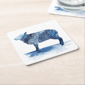 Kobalt-Blau-Vieh - Schafe Rechteckiger Pappuntersetzer (angewinkelt)