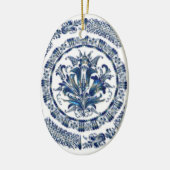 Kobalt-Blau-Weihnachtsverzierungen Keramik Ornament (Links)