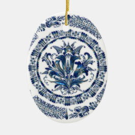 Kobalt-Blau-Weihnachtsverzierungen Keramik Ornament