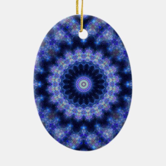 Kobalt-Blau-Weihnachtsverzierungen Keramik Ornament (Hinten)