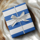 Kobalt Blau Weiß breiter Horizontalstreifen Geschenkpapier<br><div class="desc">Kobaltblau und weißes,  breites,  horizontales Streifenpapier</div>