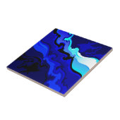 Kobalt-Blau-Wellen-Strudel-Entwurf Fliese (Seite)