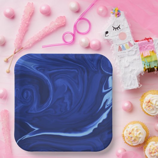 Kobalt-blaue Hintergrundplatte Pappteller (Party)