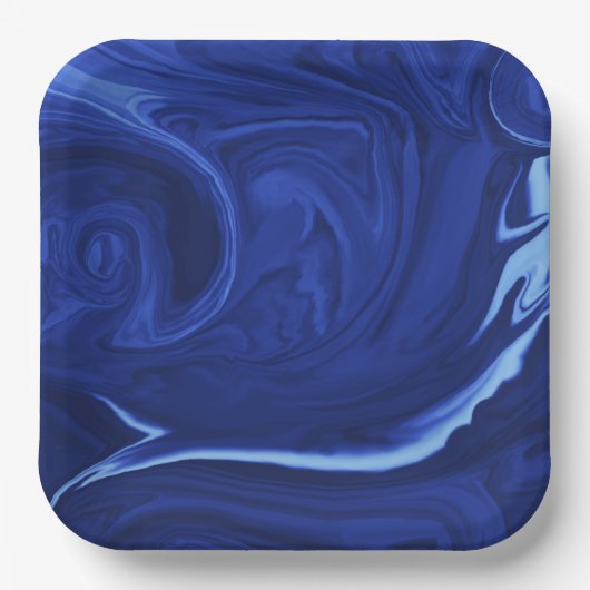 Kobalt-blaue Hintergrundplatte Pappteller (Vorderseite)