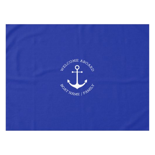 Kobalt blauer Anker Eigener Willkommensgarten Tischdecke (Vorderseite (Horizontal))