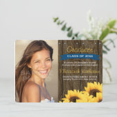 Kobalt Blauer Sonnenblumen Abschluss Ankündigung (Stehend Vorderseite)