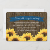 Kobalt Blauer Sonnenblumen Abschluss Ankündigung (Rückseite)