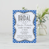 Kobalt-Blauquatrefolie Einladung (Stehend Vorderseite)